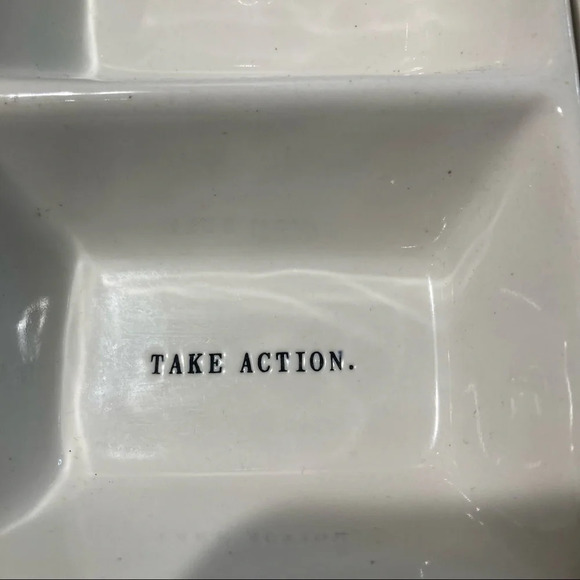 RAE DUNN Set Goals Take Action Hold Paperclip Desk  Trinket Dishes - Picture 2 of 8